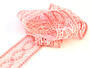 Cotton bobbin lace insert 75038, width 52 mm, pink/rose - 1/3