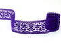 Cotton bobbin lace insert 75038, width 52 mm, purple/violet - 1/4
