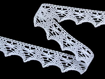 Cotton bobbin lace 75039, width 36 mm, white - 1