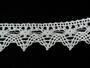 Cotton bobbin lace 75041, width 40 mm, white/Lurex silver - 1/4