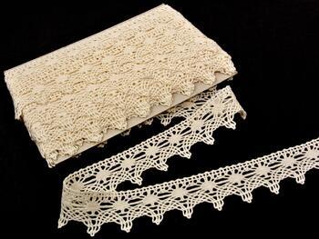Cotton bobbin lace 75041, width 40 mm, ecru - 1