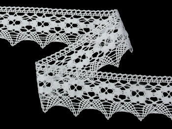 Cotton bobbin lace 75050, width 60 mm, white - 1