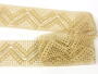 Cotton bobbin lace insert 75052, width 63 mm, caramel - 1/4