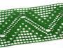 Cotton bobbin lace insert 75052, width 63 mm, grass green - 1/4