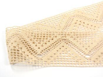 Cotton bobbin lace insert 75052, width 63 mm, beige - 1