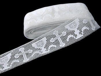 Cotton bobbin lace insert 75051, width 92 mm, white - 1