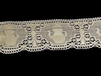 Cotton bobbin lace 75061, width 63 mm, ecru - 1