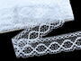 Cotton bobbin lace 75065, width 47 mm, white/Lurex silver - 1/4