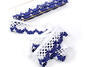 Bobbin lace No. 75067 white/dark blue | 30 m - 1/4