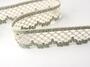 Cotton bobbin lace 75067, width 47 mm, ecru/dark linen gray - 1/3