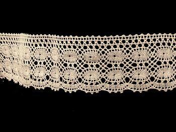 Cotton bobbin lace 75076, width 53 mm, ecru - 1