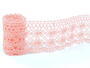 Cotton bobbin lace 75076, width 53 mm, pink - 1/4