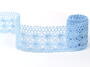 Cotton bobbin lace 75076, width 53 mm, light blue - 1/5