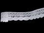 Cotton bobbin lace 75077, width 32 mm, white - 1/4