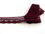 Cotton bobbin lace 75077, width 32 mm, violet - 1/2