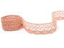 Cotton bobbin lace 75077, width 32 mm, salmon - 1/4