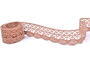 Cotton bobbin lace 75077, width 32 mm, terracotta - 1/4