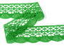 Cotton bobbin lace 75077, width 32 mm, grass green - 1/5
