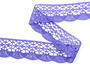 Cotton bobbin lace 75077, width 32 mm, purple II/violet - 1/4