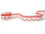 Bobbin lace No. 75079 white/light red | 30 m - 1/3