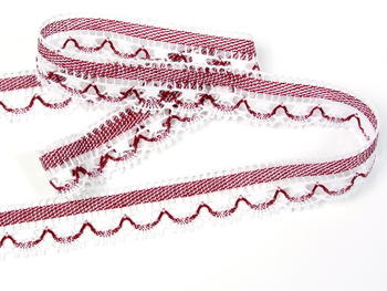 Bobbin lace No. 75079 white/red bilbery | 30 m - 1