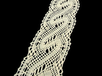 Cotton bobbin lace 75080, width 55 mm, ecru - 1