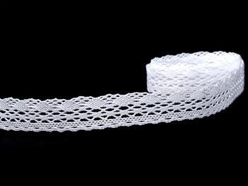 Cotton bobbin lace 75081, width 19 mm, white - 1