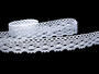 Cotton bobbin lace 75084, width 23 mm, white - 1/4