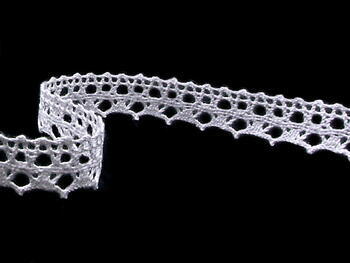 Cotton bobbin lace 75087, width 19 mm, white - 1