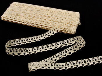 Cotton bobbin lace 75087, width 19 mm, ecru - 1
