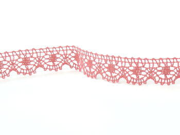 Cotton bobbin lace 75088, width 27 mm, rose - 1