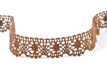 Cotton bobbin lace 75088, width 27 mm, cacao brown - 1