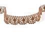 Cotton bobbin lace 75088, width 27 mm, cacao brown - 1/3