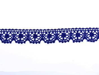 Cotton bobbin lace 75088, width 27 mm, dark blue - 1