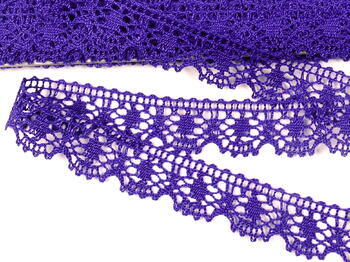 Cotton bobbin lace 75088, width 27 mm, violet - 1
