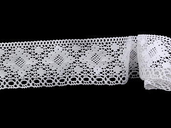 Cotton bobbin lace 75089, width 90 mm, white - 1