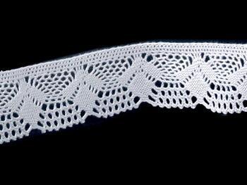 Cotton bobbin lace 75098, width 45 mm, white - 1