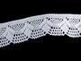 Cotton bobbin lace 75098, width 45 mm, white - 1/4