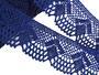 Cotton bobbin lace 75098, width 45 mm, blue - 1/5