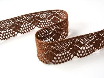 Cotton bobbin lace 75098, width 45 mm, cacao brown - 1