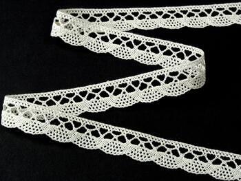 Cotton bobbin lace 75099, width 18 mm, light cream - 1