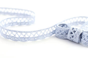 Cotton bobbin lace 75099, width 18 mm, light blue - 1