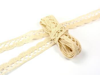 Cotton bobbin lace 75099, width 18 mm, cream - 1