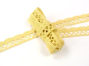 Cotton bobbin lace 75099, width 18 mm, light yellow - 1