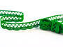Cotton bobbin lace 75099, width 18 mm, grass green - 1/2