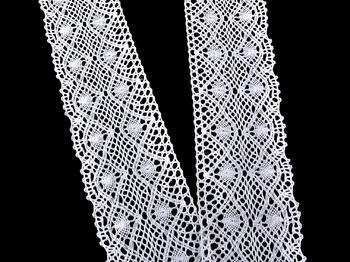 Cotton bobbin lace 75110, width 53 mm, white - 1