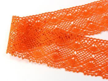 Cotton bobbin lace 75110, width 53 mm, rich orange - 1