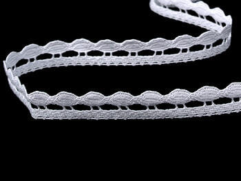 Cotton bobbin lace 75114, width 11 mm, white - 1