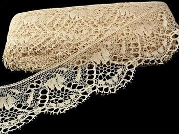 Cotton bobbin lace 75116, width 82 mm, ecru - 1