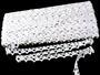 Cotton bobbin lace 75120, width 14 mm, white - 1/4